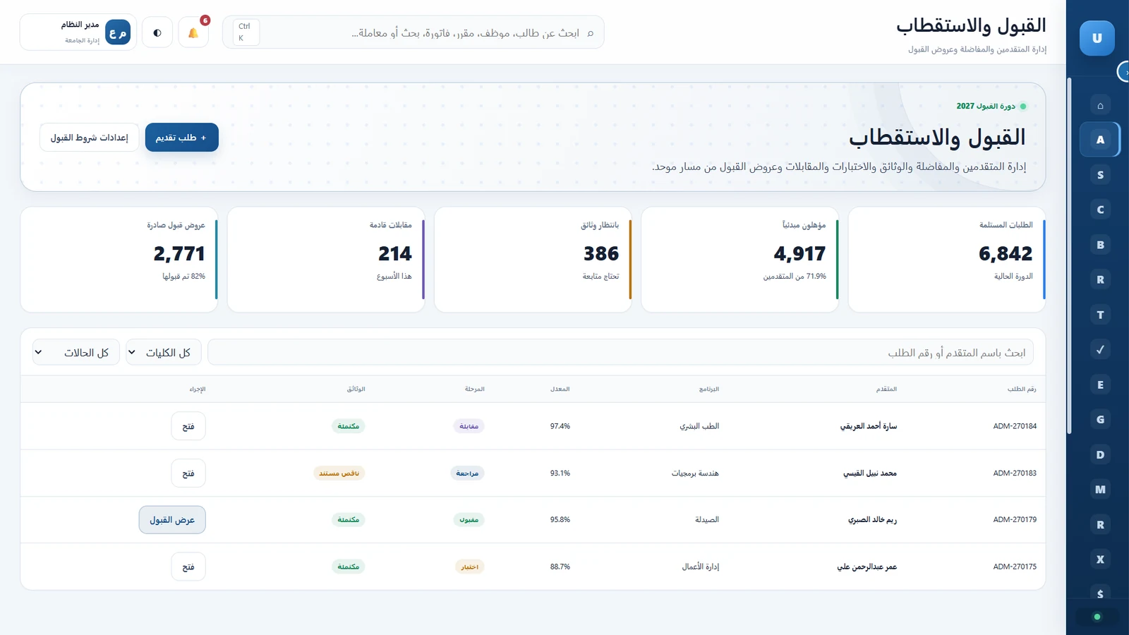 القبول والاستقطاب